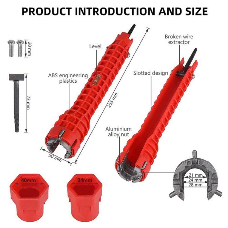 14 в 1 противоскользящий ключ для смесителя для раковины, многофункциональный ключ с двойной головкой для ванной комнаты, наборы инструментов для ремонта ванной комнаты