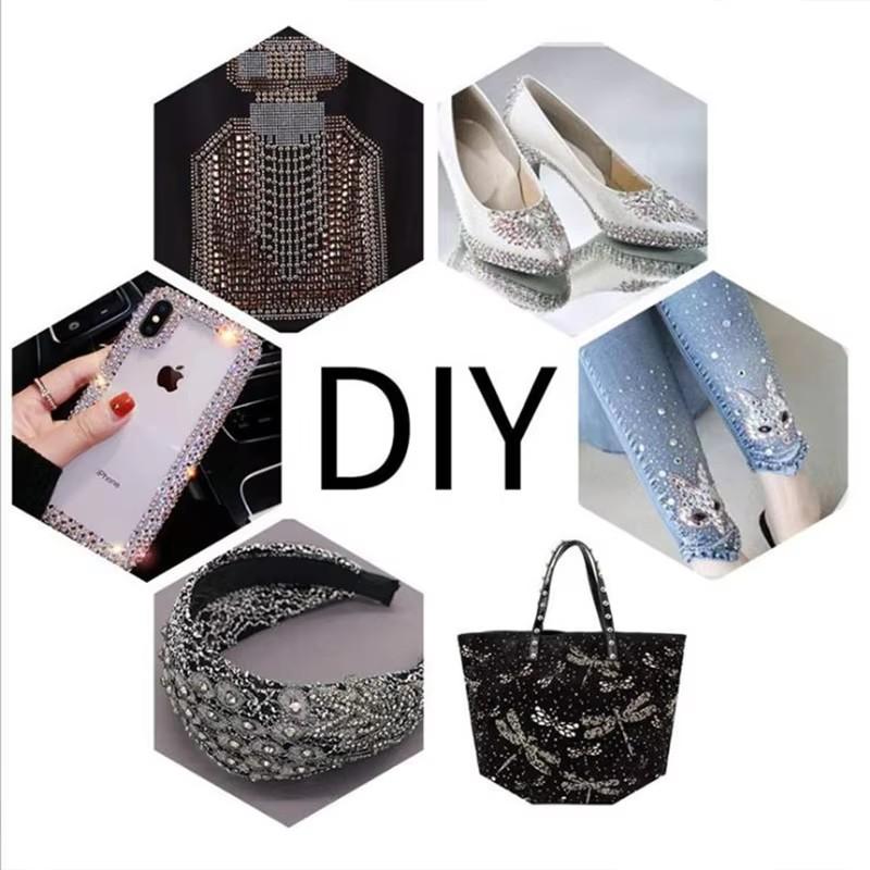 10 ярдов 2 мм Цветная Швейная Стразовая Цепочка Отделка Кристальная Плотная Алмазная Цепочка Блестящая Хрустальная Чашечная Цепочка для DIY Декоративного Ремесла