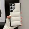 Luxury Soft Fabric Down Jacket Puffer Phone Case For Samsung S25 S24 S23 S22 Ultra Plus Silicone Back Cover For Galaxy S25+Funda