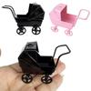 Wrought Iron Mini Bassinet Stroller Realistic Doll Pram Toys Baby Stroller Model  Kids Pretend Play