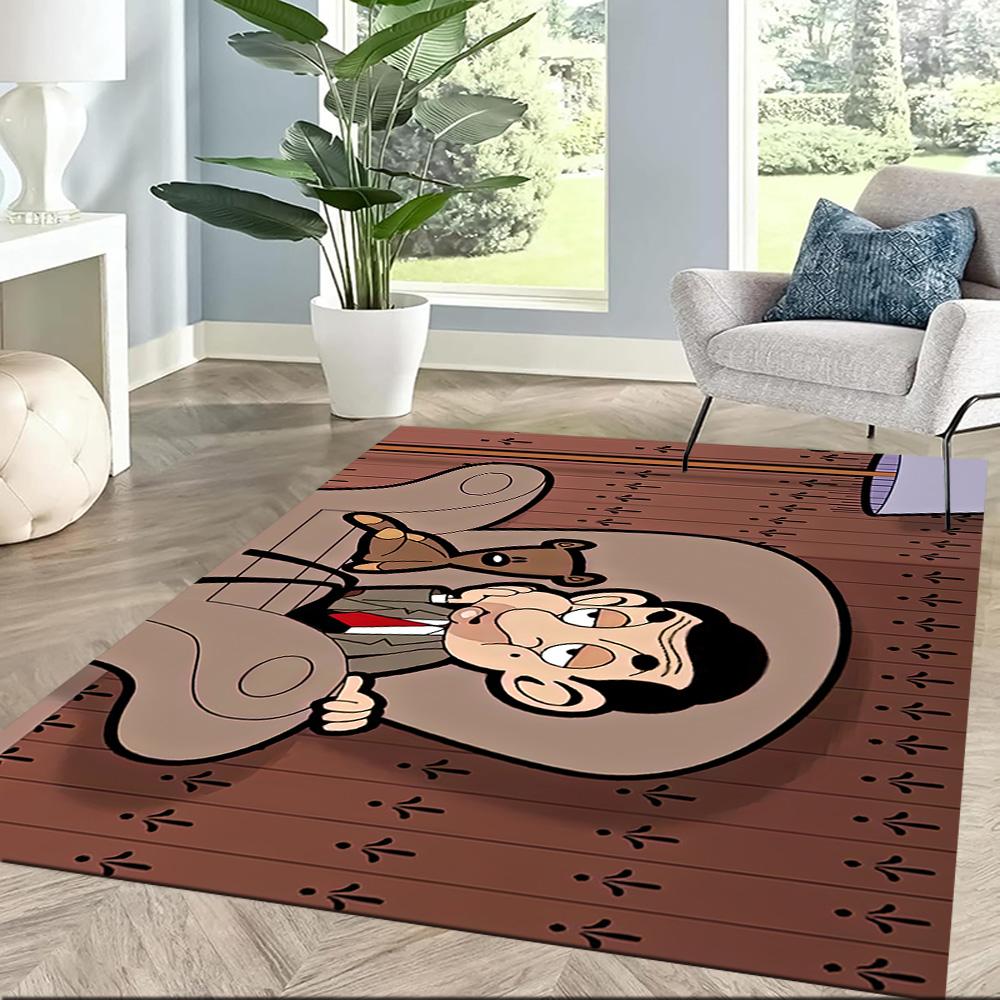 Mr. Bean (animated Version) Square rugs are a great choice for living rooms, bedrooms, home décor, and as gifts.