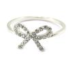White 'Romantic Knot' Silver Ring