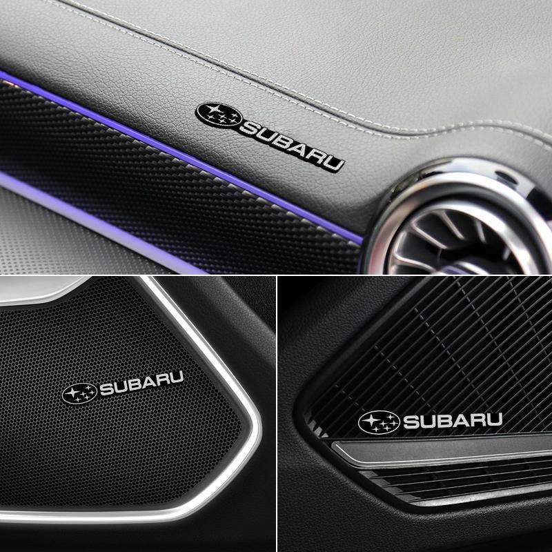 3D Car Styling Sticker Aluminum Emblem interior Speaker audio Badge for Subaru Forester Impreza Legacy Outback WRX STI Crosstrek ysi8