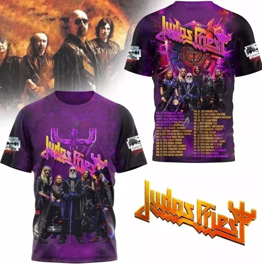 Judas Priest 2026 Тур 3D Футболка Полный Размер