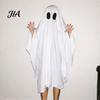 Ghost Festival Clothing Halloween Costume for Kids Adults, Cosplay Fancy Dress, Easy Wear Suit Spooky White Cloak Cape with Black Eye Holes