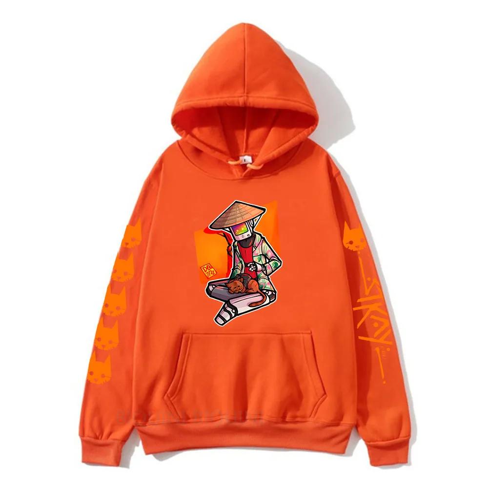 Толстовка с капюшоном Stray Game Cat and Momo Kawaii с мультяшным принтом, мужская/женская повседневная толстовка с длинным рукавом, осенний свитер StrayGame