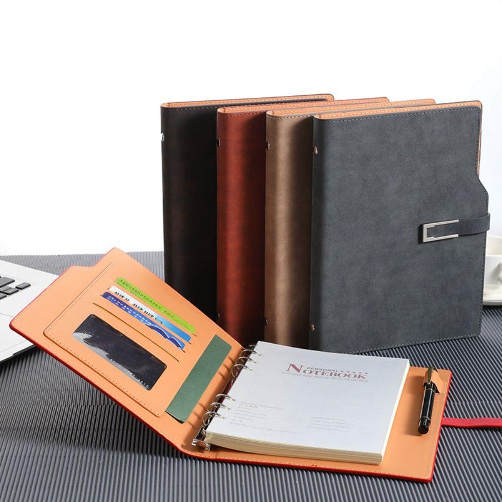 PU Leather A5 Notebook Retro Meeting Minutes Book Fashion Memo Book  Girls