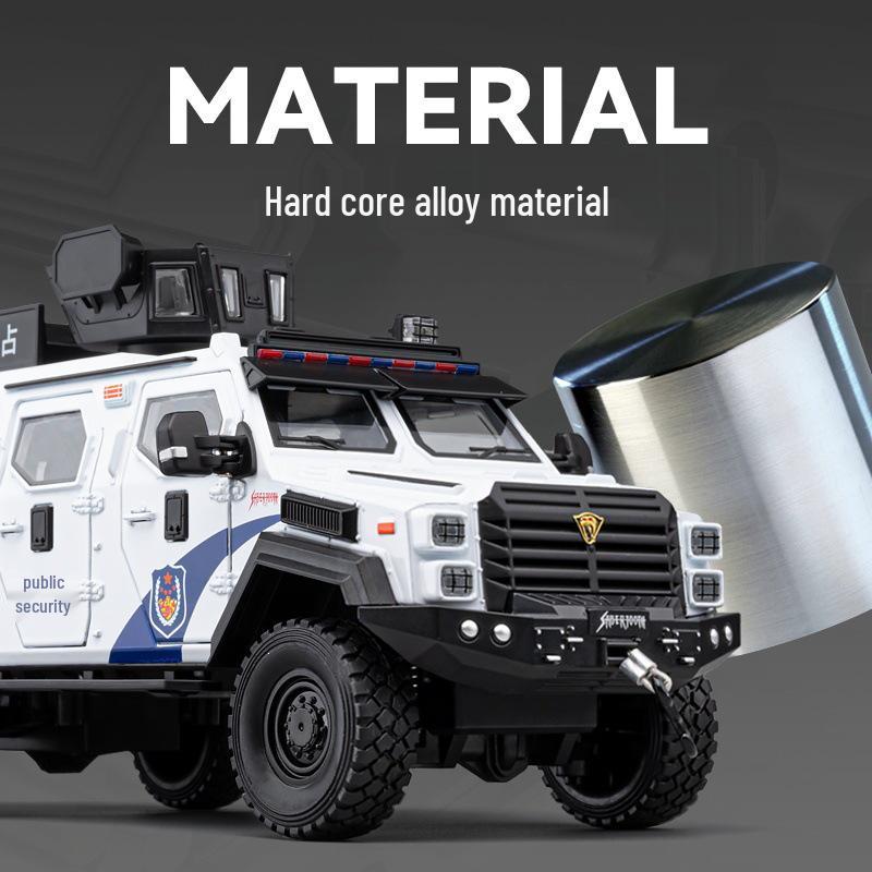 Sabre-toothed Tiger Alloy Police Off-road Vehicle: Boys' Peacekeeping Anti-riot Toy Car Model