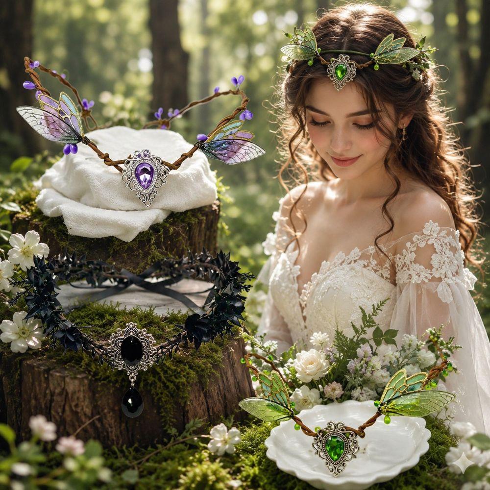 Simulate Tree Leaves Fairy Flower Leaf Headbands Gothic Style Elf Headpiece For Women Girls