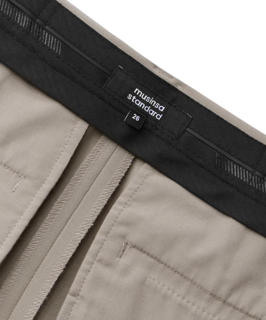 MUSINSA STANDARD WOMAN Women'S Summer Wool Bermuda Hidden Elastic Waist Half Slacks [Light Beige]