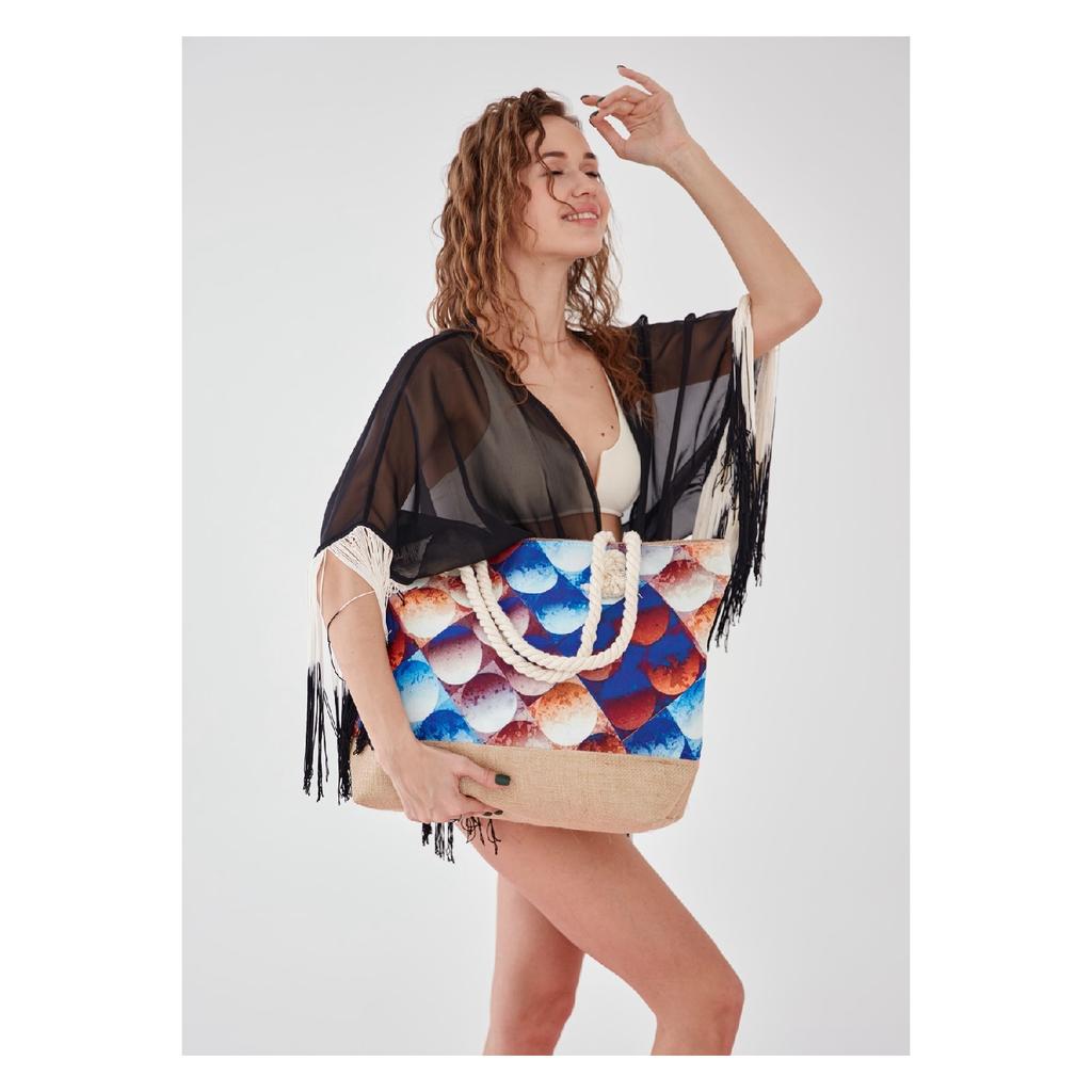 Женская пляжная сумка (с застежкой-молнией)