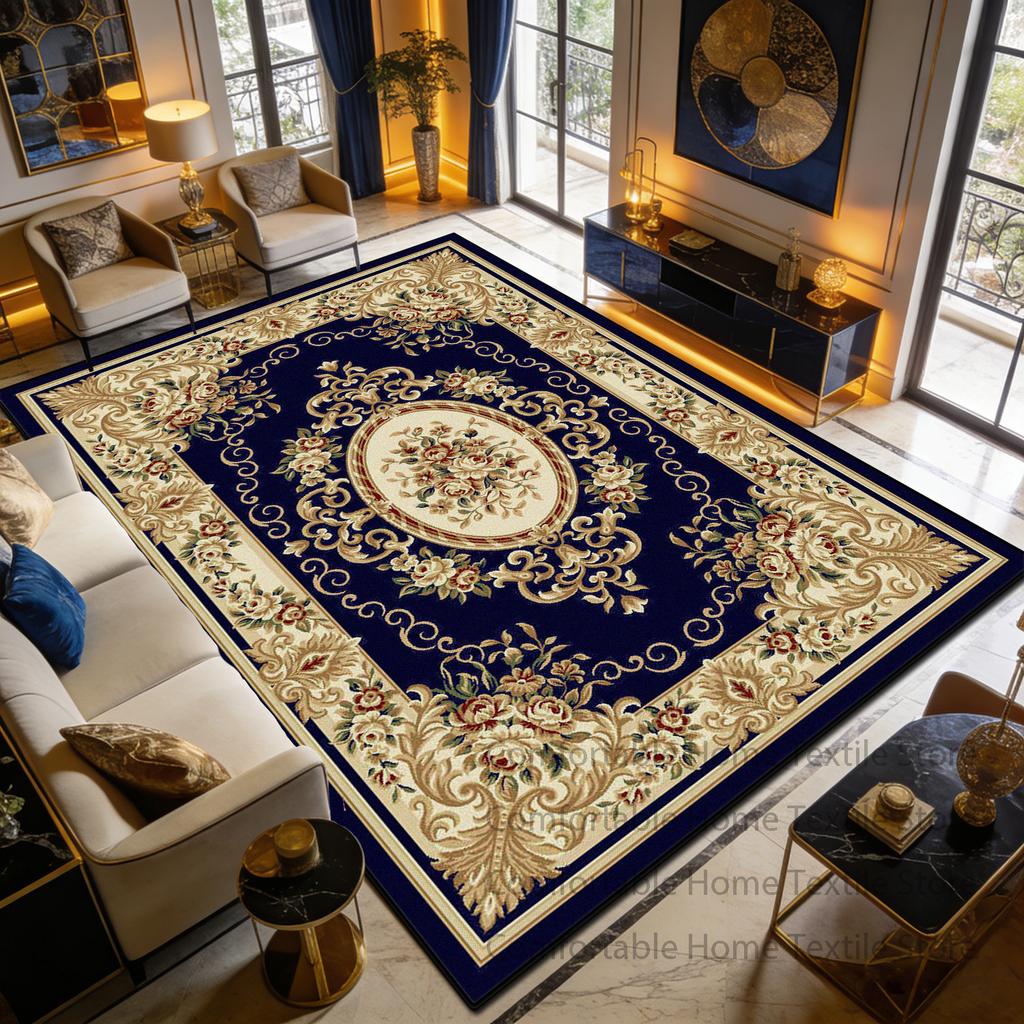 Blue Beige European Fluffy CARPET FOR LIVE ROOM Home Decoration Luxury Antiskid Soft Rug Big Size Washable Short Velvet Foot Mat