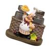 Salt & Peppers Bottle Holder Ornament Resin Chef Statue Decorative Ornament 2 Seasoning/Toothpick Bottle Resin Figurines