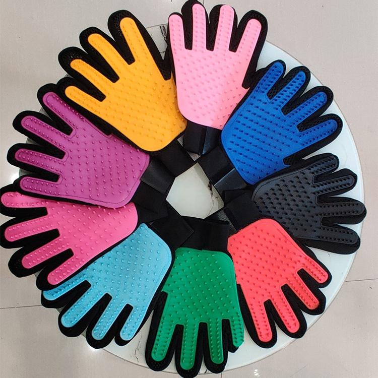 1 Pair Luxury Simple Style Silicone Pet Grooming Gloves Dog/Cat/Horse Bath Hair Remover Brush Made of Cloth and Rubber