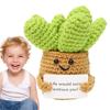 Positive Crochet Animals Mini Emotional Support Crochet Decor Cartoon Funny Cute Encouragement Knitted Doll Toy Decoration
