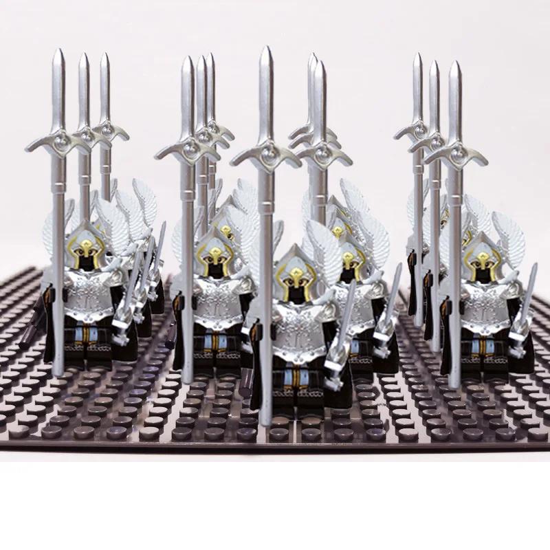 13 шт. Гвардейцы Гондора Копейщики Пехота ПРОТИВ Римских Солдат Эомер Воин Рохана Фигурки Набор Блоков Игрушки для Детей