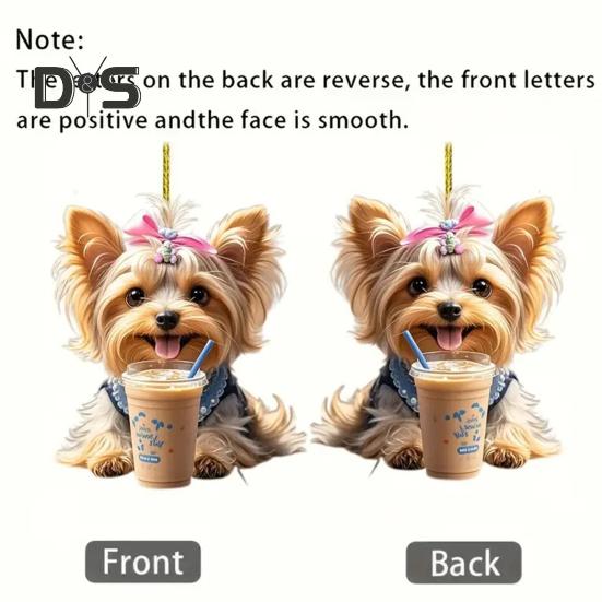 Подвеска в виде щенка на зеркало заднего вида, подвесное украшение для автомобиля, акриловая рождественская елка, дверь, окно, забор, ветка, подарок для женщин и мужчин