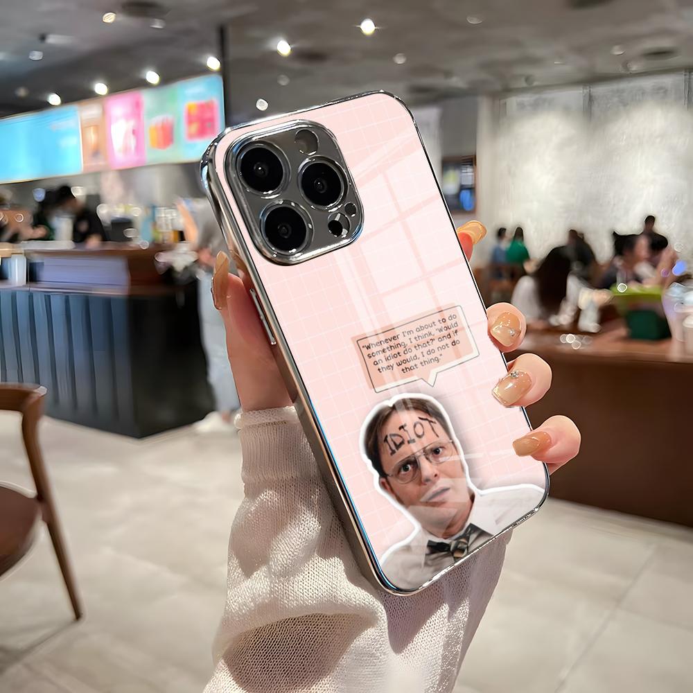 Чехол для телефона The Offices TV для iPhone 17 Pro Max 15 Pro 16 14 Plus 12 13 Mini 11 Pro, противоударный, гальванизированный стеклянный чехол