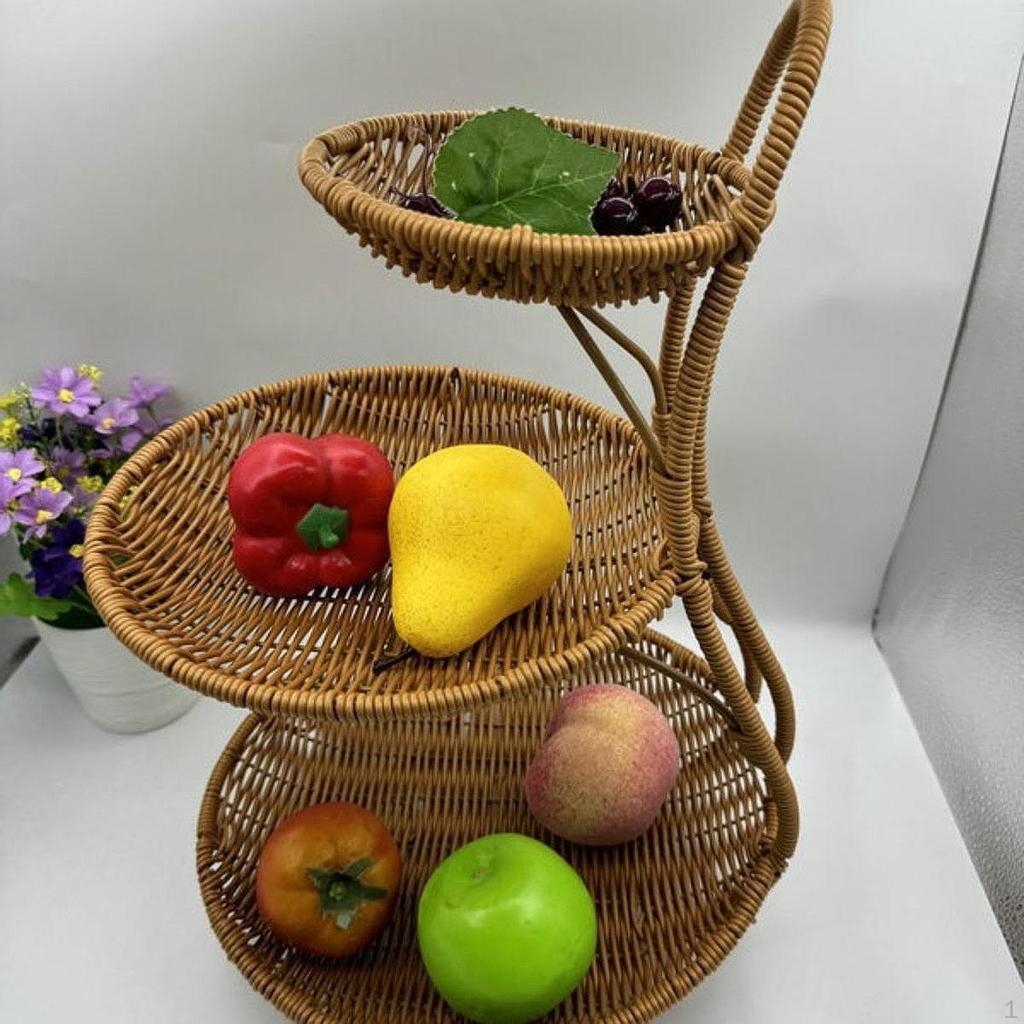 Элегантная и простая плетеная корзина для фруктов из искусственного ротанга, многоцелевой декоративный поднос для