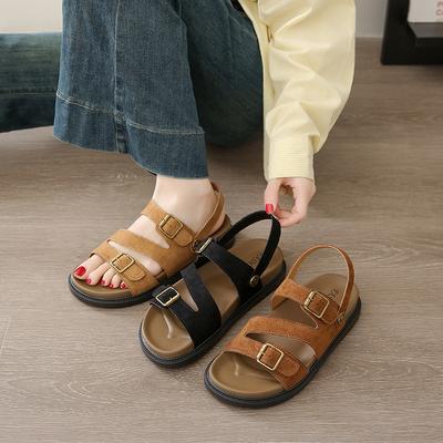 Мягкие кожаные сандалии на платформе женские носят новую пляжную обувь летом рыбалка бокен обувь обувь на одном слове