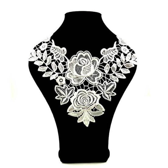 Embroidered Lace Collar for Women Trim Embroidered Applique Neckline Hollow Out Lace Collar