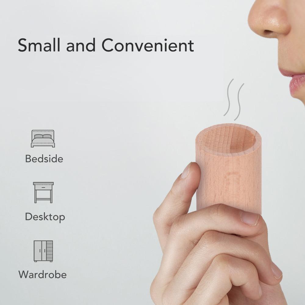 Small Essential Oil Diffuser Cylindrical Wood Aroma Diffuser Beech Wood Diffuser Bedroom Use