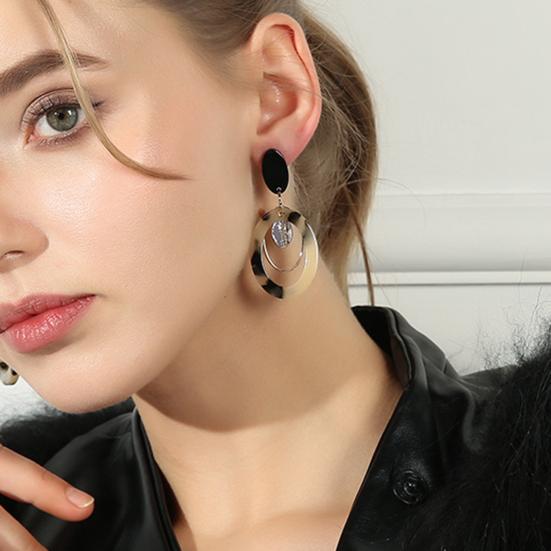 1 пара серег-гвоздиков, преувеличенные многослойные полые большие ретро леопардовые женские серьги-подвески, модные украшения