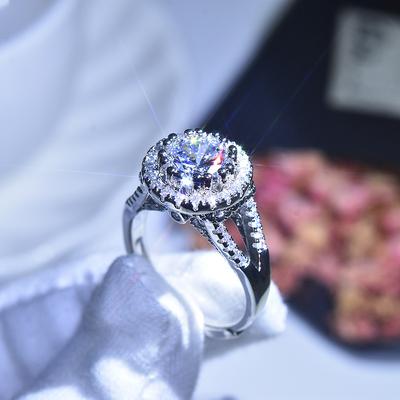 S925 Стерлингового Серебра 3 Карата Vs1 Муассанит Ювелирное Кольцо Женское Обручальное Серебро 925 Ювелирные Изделия Муассанит Камни Кольца Анель Коробка