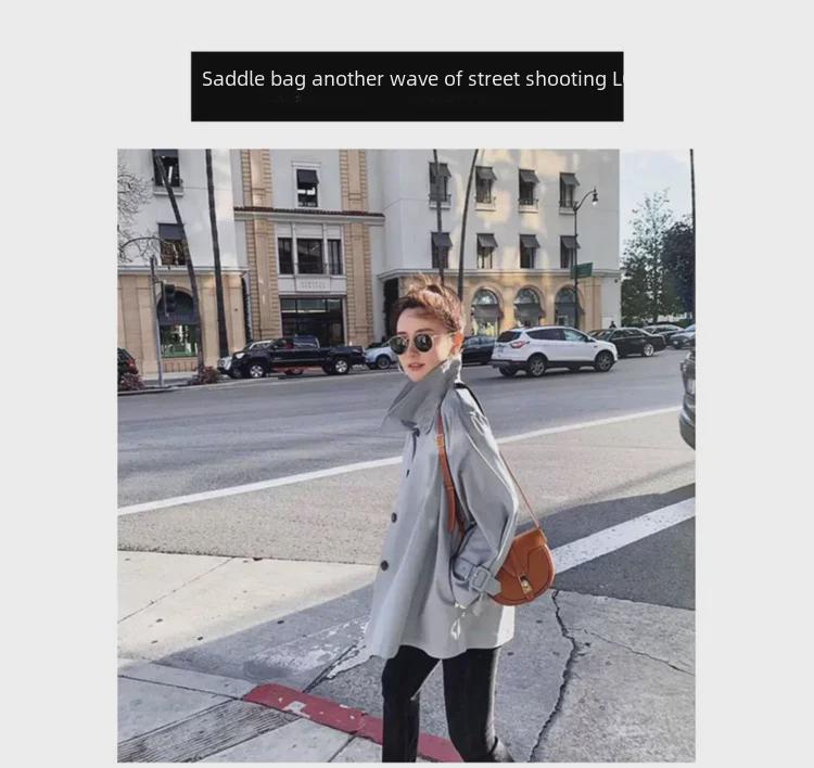 2024 женская модная сумка-седло из натуральной кожи полукруглой Т-образной формы через плечо