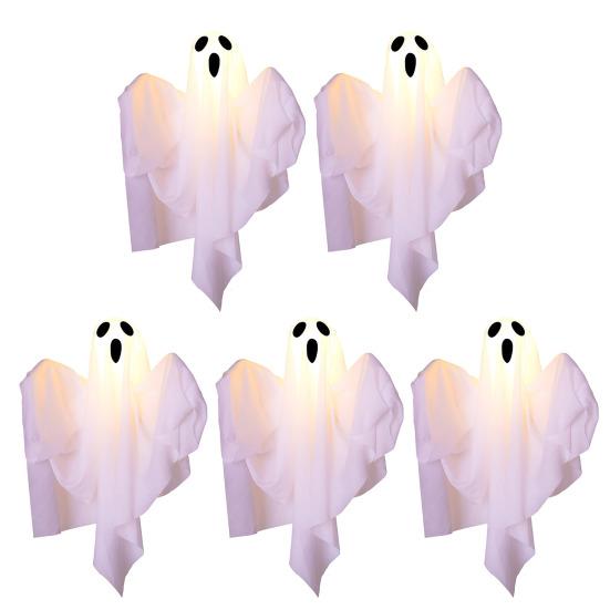 Waterproof Solar Ghost Lights with Playful Face Design LED Ghostly Ground Lamps Outdoor Halloween Decorations for Yard Garden Pathway