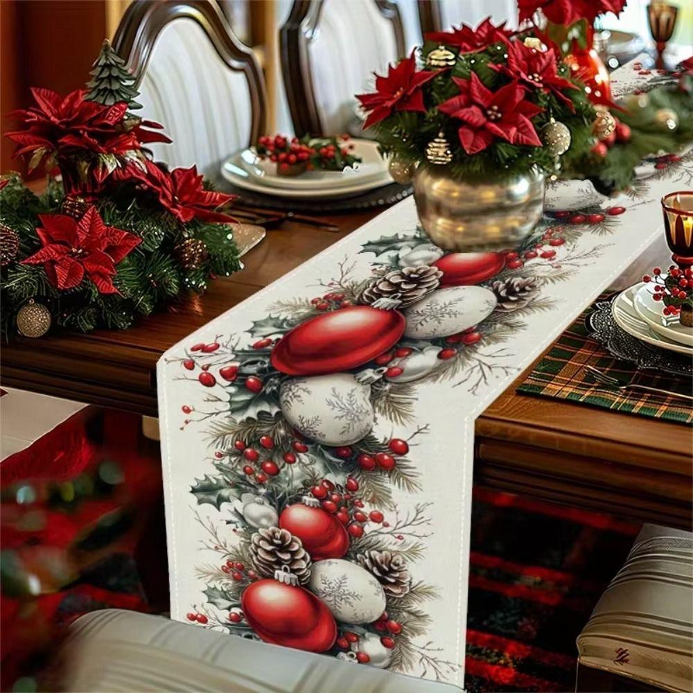 New New Year Christmas Table Runner Snowman Santa Claus Christmas Tablecloth Elk Navidad Gift Table Decor Christmas Party
