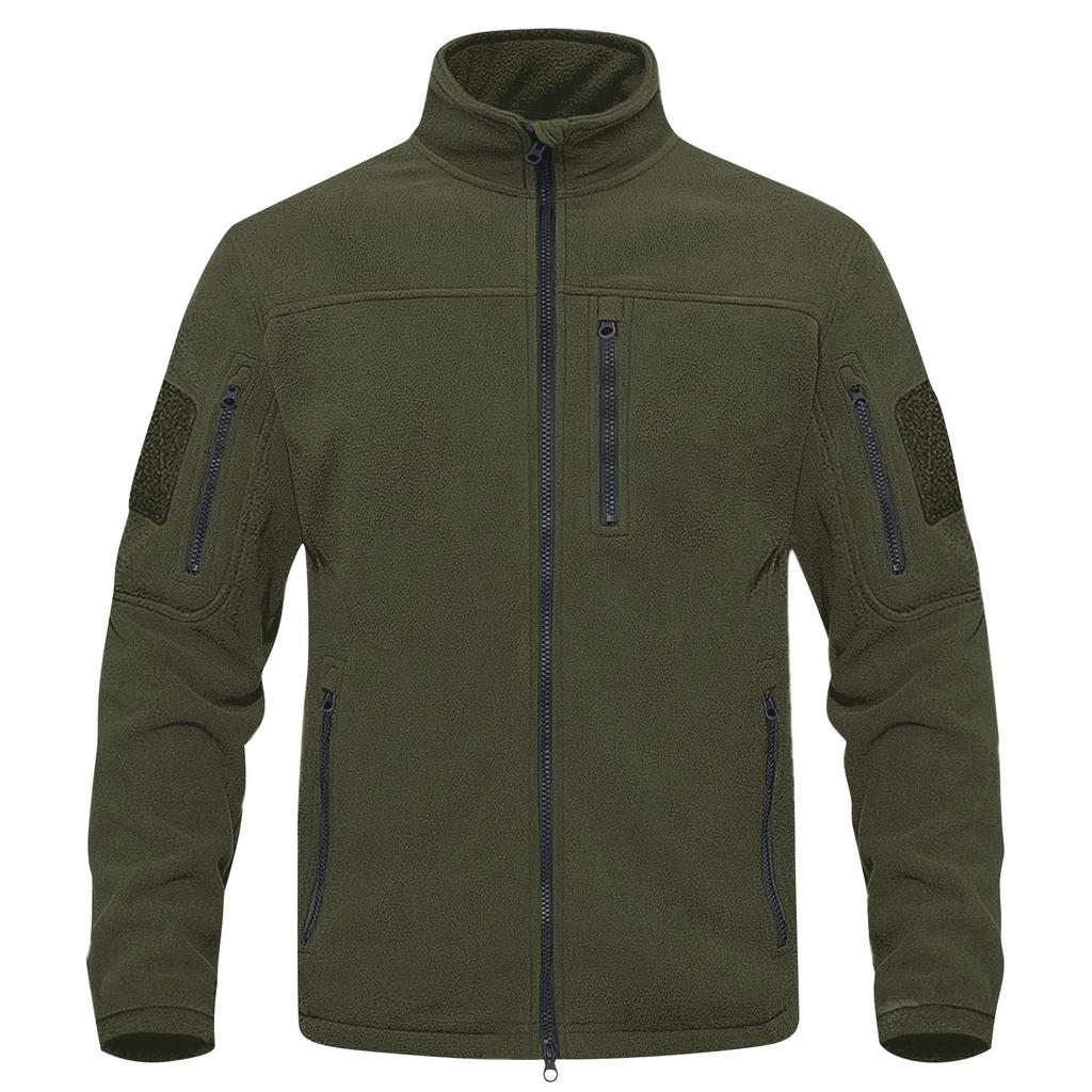 Men's Fashionable Casual Standing Collar Fleece Jacket, Warm Mountaineering Jacket, Fleece Jacket