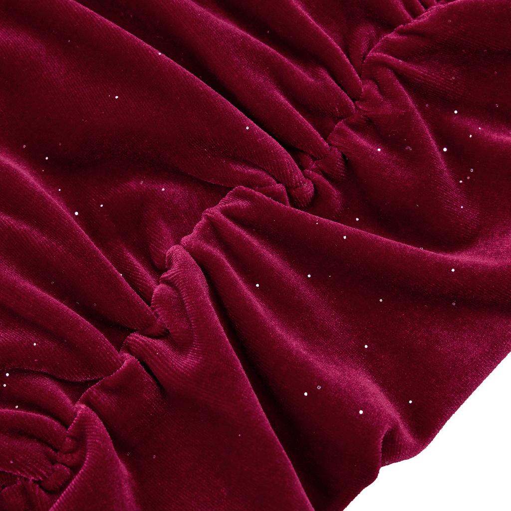 Осенне-зимнее модное женское повседневное однотонное розовое бархатное платье с длинным рукавом с развевающимся вырезом и длинными рукавами