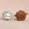 Fluffy Plush Sheep Keychain Cute Soft Curly Wool Butterfly Decor Keyring for Backpack Handbag Car Key Ornament