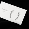Серьги Banyan Tree S925 Silver Single Line Circon - Элегантные, минималистичные, стильные серьги-крючки для женщин