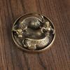 Brass Turnaround Handle Piece Zodiac Cow Office Desktop Ornament Pure Copper Yin and Yang Gossip Handle Piece