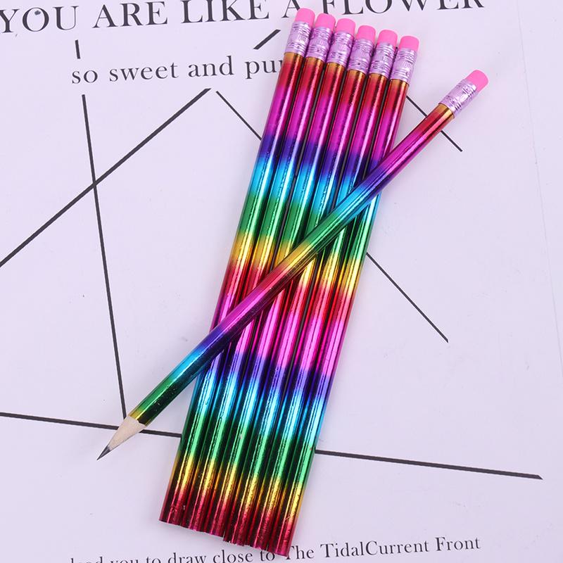 1 шт. новый Радужный карандаш, деревянный карандаш для защиты окружающей среды, яркий цвет, внешний вид, карандаш
