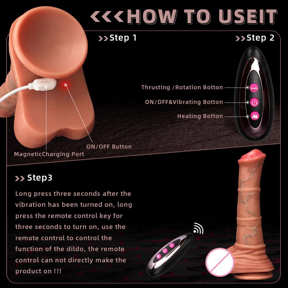 Horse-Shaped Dildo with Thrusting Motion - Realistic Animal Design Silicone Penis for Women, Electric Vibrating Massager Sex Toys