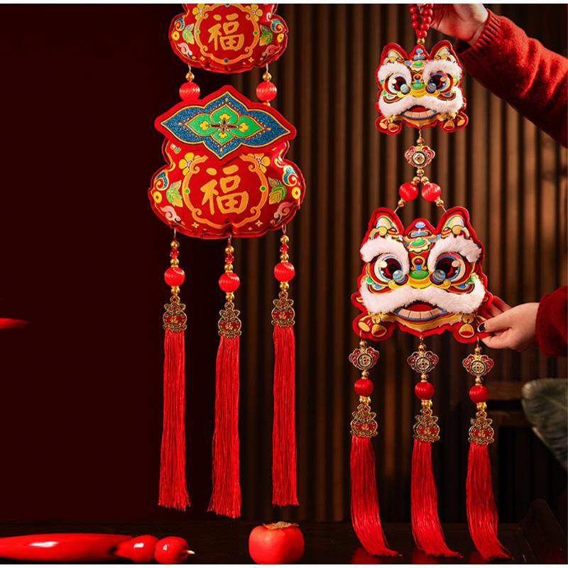 Cute Red Fu Bao Tassel Hanging Ornament Chinese Spring Festival Wall Door Pendant New Horse Year Home Decorations