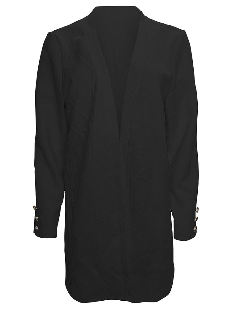 Женский модный повседневный топ, однотонный кардиган с пуговицами, длинный рукав, запонки в виде роз