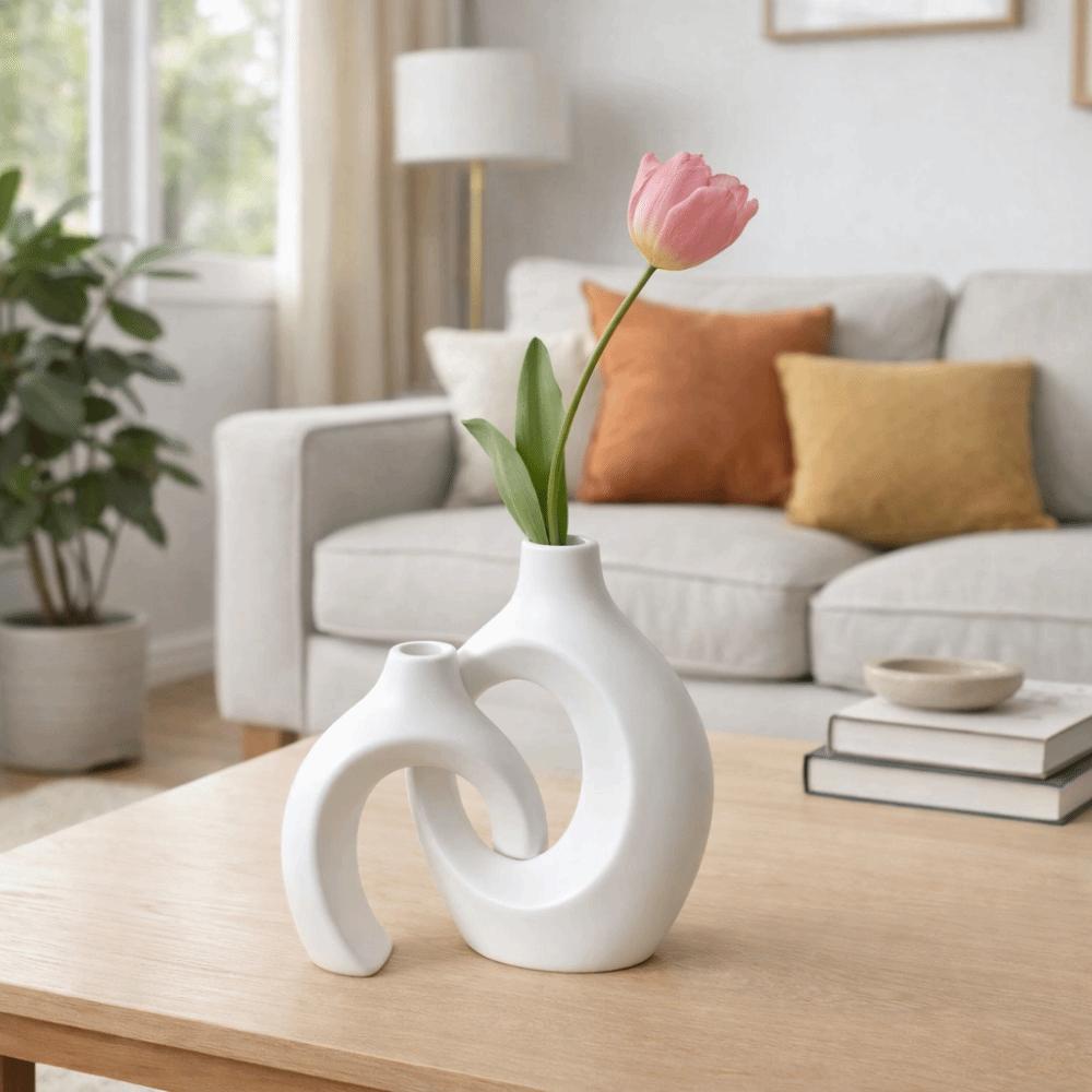 2 pieces/pair Removable Imitation Ceramic Vase Minimalist Vase Set Flower Vases Office