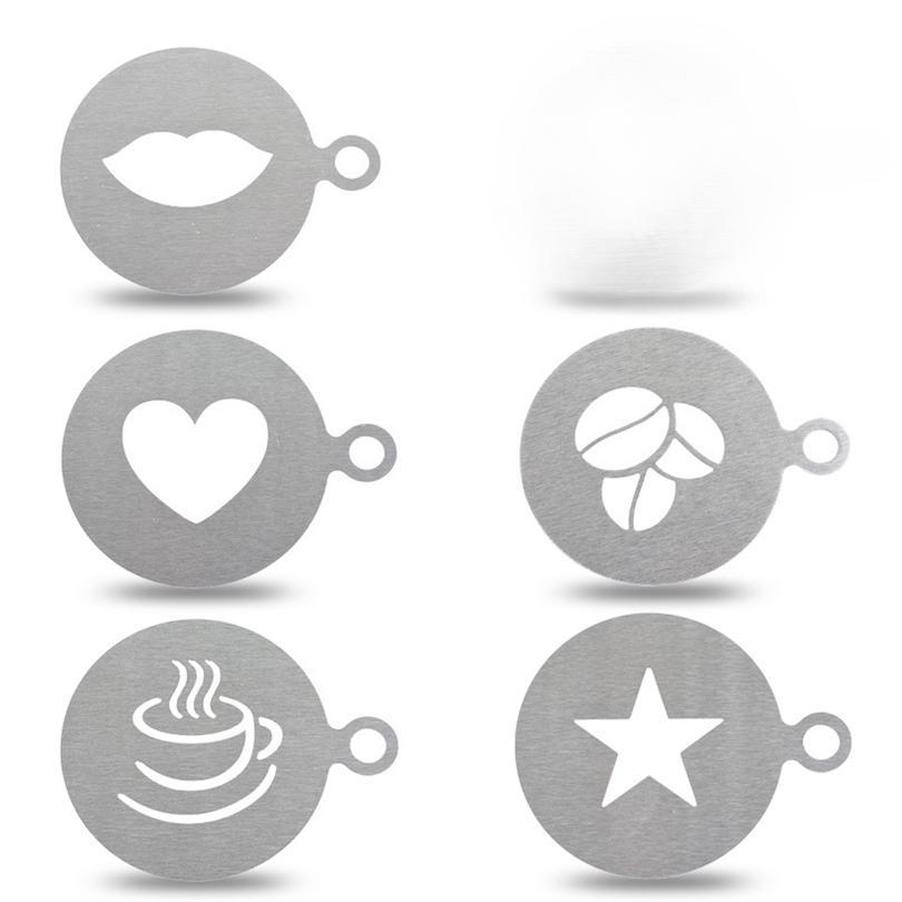 Модель для печати кофе, кофейные инструменты из нержавеющей стали, шаблон, трафареты для бариста, инструмент для украшения