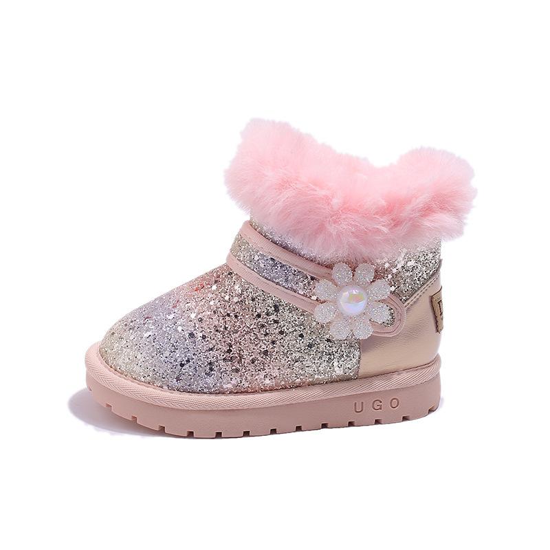 Kids Warm Fleece Lined Waterproof Winter Snow Ankle Boots For Boys And Girls