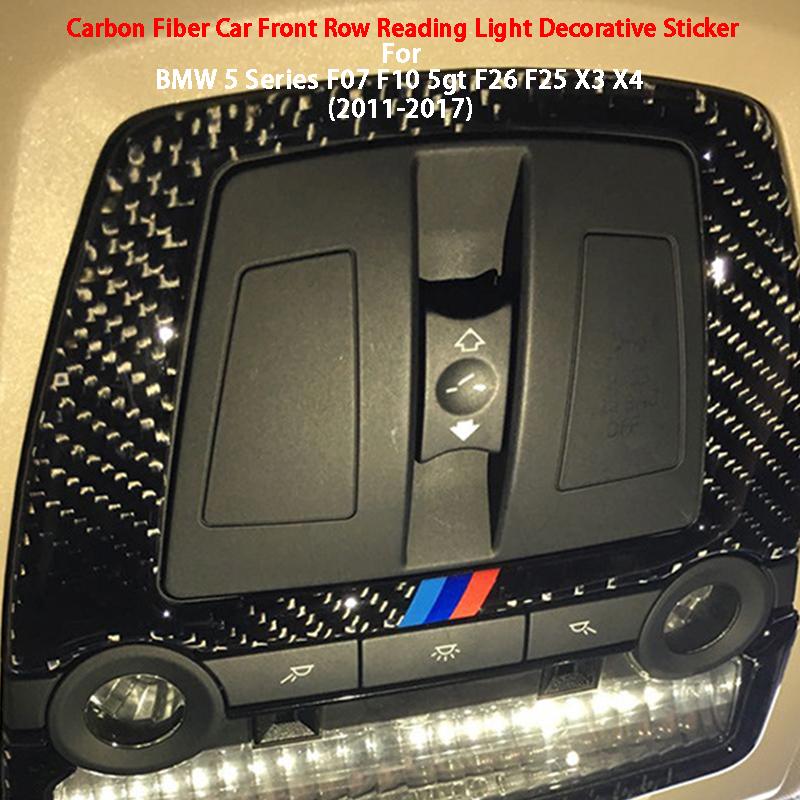 Углеродное волокно, лампа для чтения переднего ряда автомобиля, декоративные наклейки, Стайлинг автомобиля для BMW 5 серии F07 F10 5gt F26 F25 X3 X4 