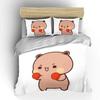 3D Bubu Dudu мультфильм милый медведь Kawaii рождественский подарок King Twin двуспальный детский комплект постельного белья микрофибра или полиэстер пододеяльник комплект