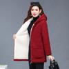 Winter Coat Hooded Middle-Aged Women's Clothing Velvet Thick Polar Fleece Woolen Jacket Cotton-Padded Jacket Women Elegant