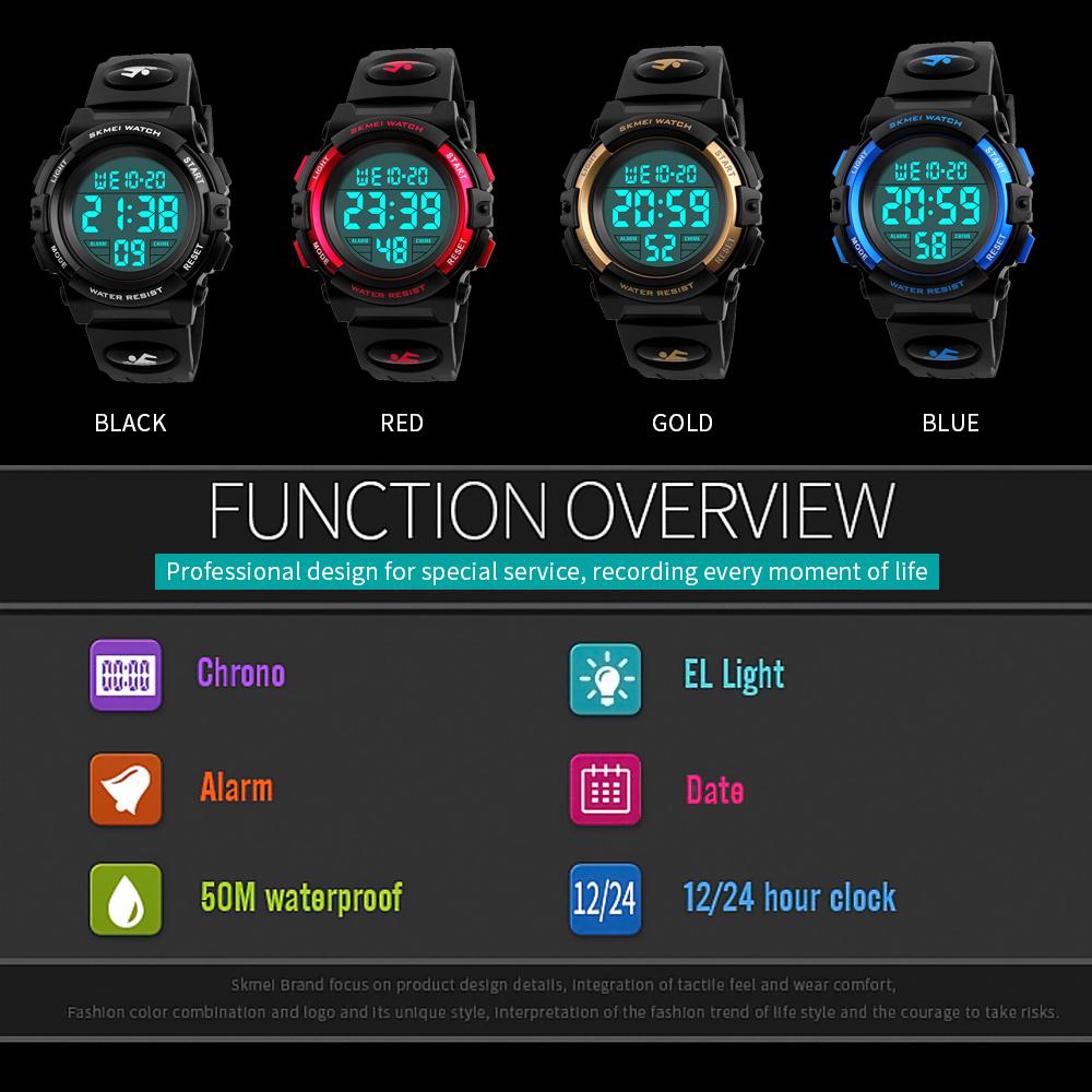SKMEI Детские часы, наручные часы, модные многофункциональные водонепроницаемые светящиеся часы для занятий спортом на открытом воздухе
