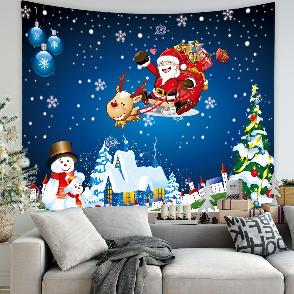 Рождественская настенная ткань, большая фоновая ткань, картина, европейский и американский гобелен с рождественской елкой