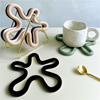 2PCS Geometric Silicone Placemat Heat Resistant Coaster Non Slip Pot Holder For Countertop Furniture Protection Stylish Kitchen