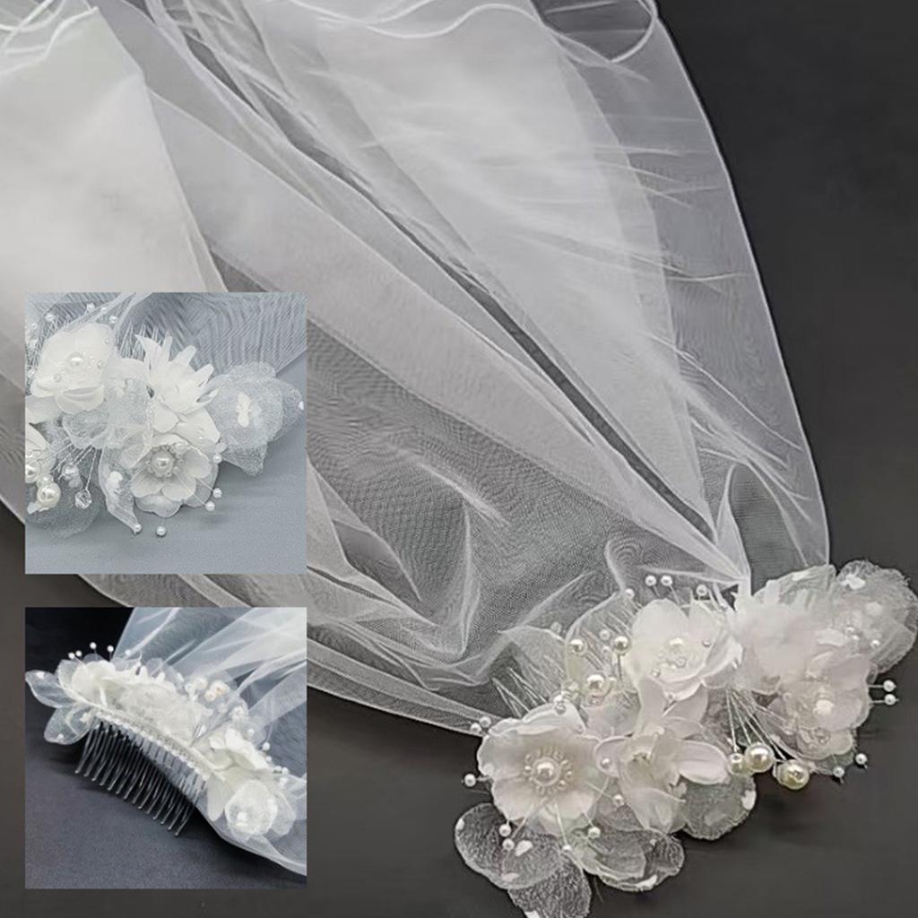 Elegant Bridal Veil With Comb Double Layer Veil Bridal Headpiece Wedding Accessory Fashionable Wedding Veil